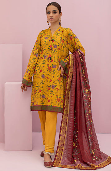 Orient OTL 22-119 Yellow Meher Printed Lawn 2022 Online Shopping
